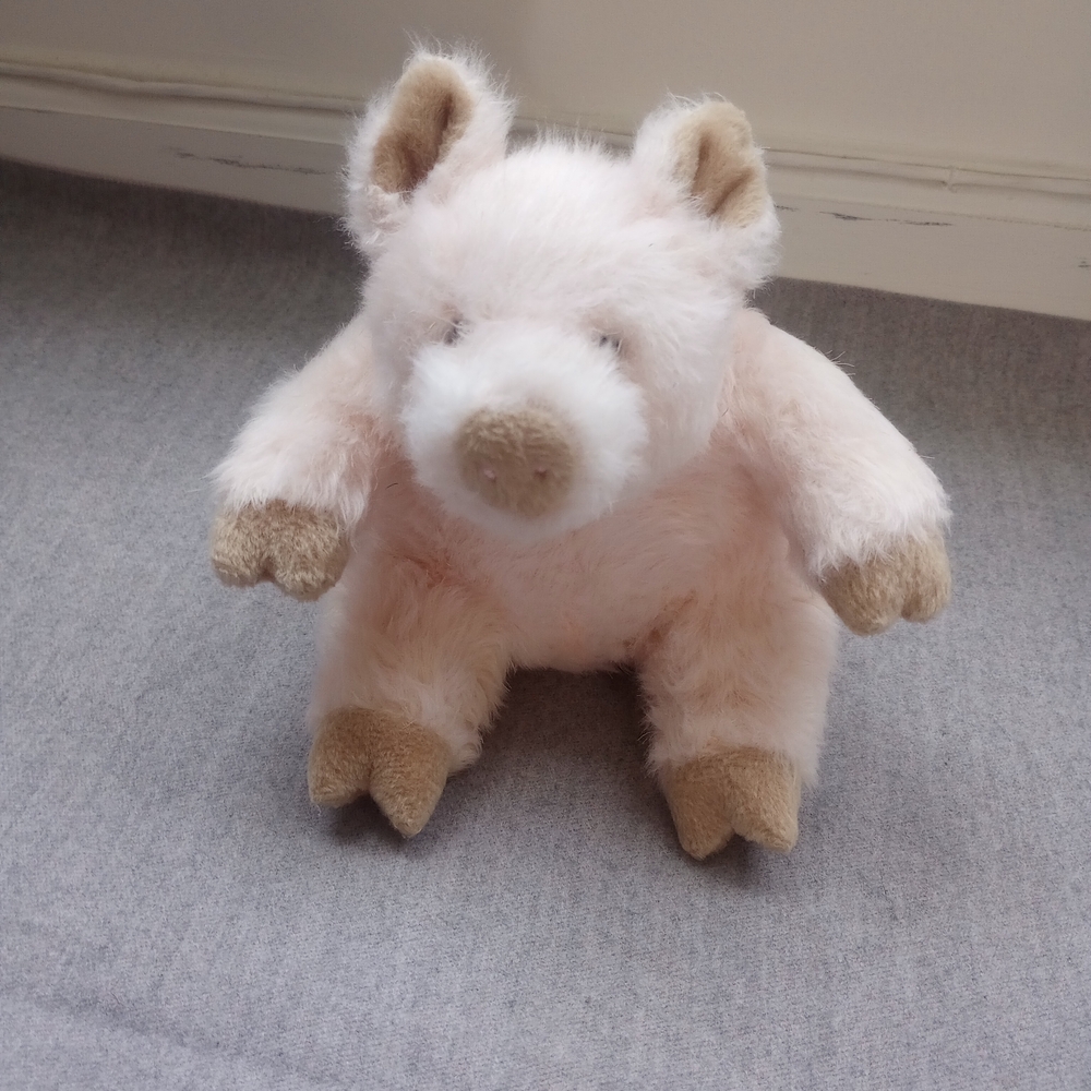 Manhattan Toy Sweet Peachy Pink Pig Plush Piglet Curly Tail Vintage 2003 6"